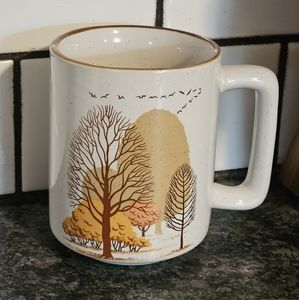 Vintage Festival Korean Stoneware Mug CottageCore Woodland Artistic Speckled HTF